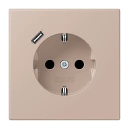 Розетка з заземленням та USB тип C JUNG LC1520-18C240 ombre brûlée claire (32131)