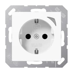 Розетка з заземленням 250V 16А з шторками JUNG HOME Energy BTA1521SEWW біла