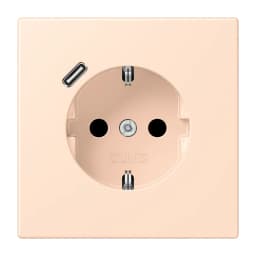 Розетка з заземленням та USB тип C JUNG LC1520-18C228 rose pâle (32091)