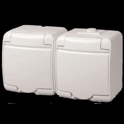 Розетка 2-на з з/к Schuko RHE-2s(біла/біла кришка, IP54) ETI Hermetics 4668019