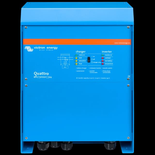 Інвертор VictronEnergy Quattro 48/5000/70-100/100 однофазний чиста синусоїда