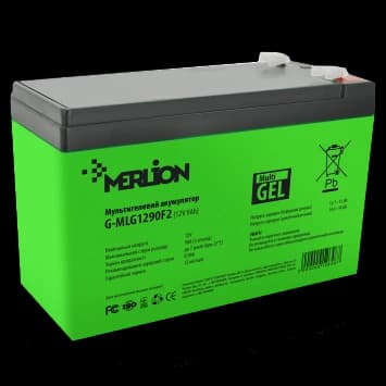 Свинцево-кислотна акумуляторна батарея MERLION G-MLG1290F2 9А•г 12В мультигель