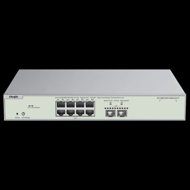 Комутатор 10 портів керований Ruijie RG-NBS3300-8MG2XS-P PoE